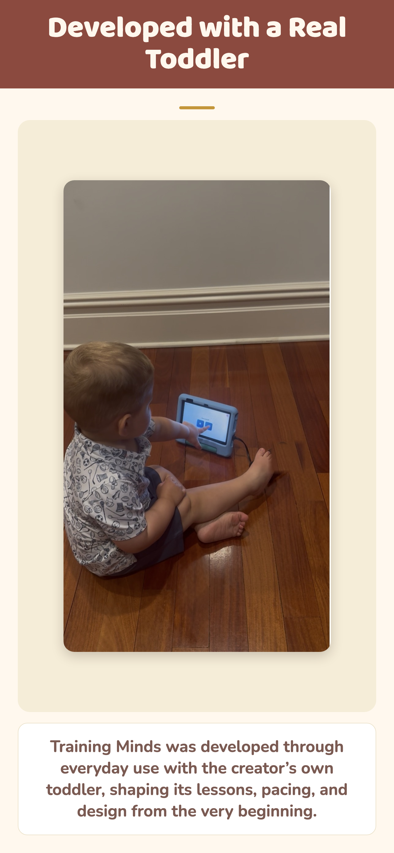 Developed with a real toddler