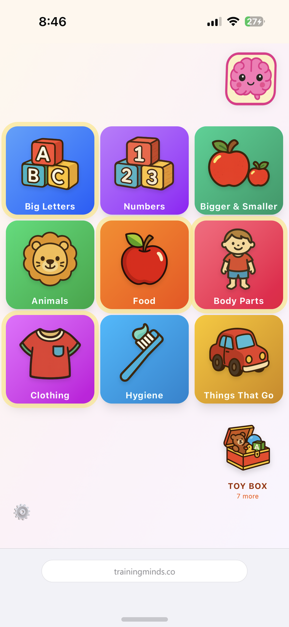 Training Minds app screenshot